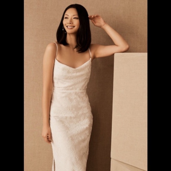 BHLDN Amsale white Connie Lace Slip dress - Picture 3 of 6